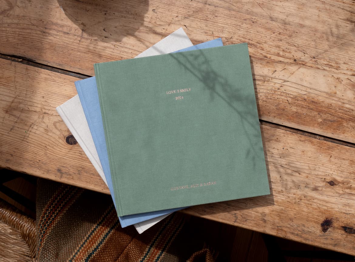 Fabric Photo Books Foil Stamped Title Summer