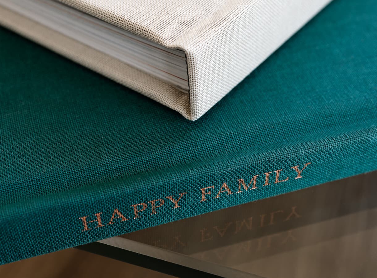 Fabric Photo Albums Foil Stamped Title